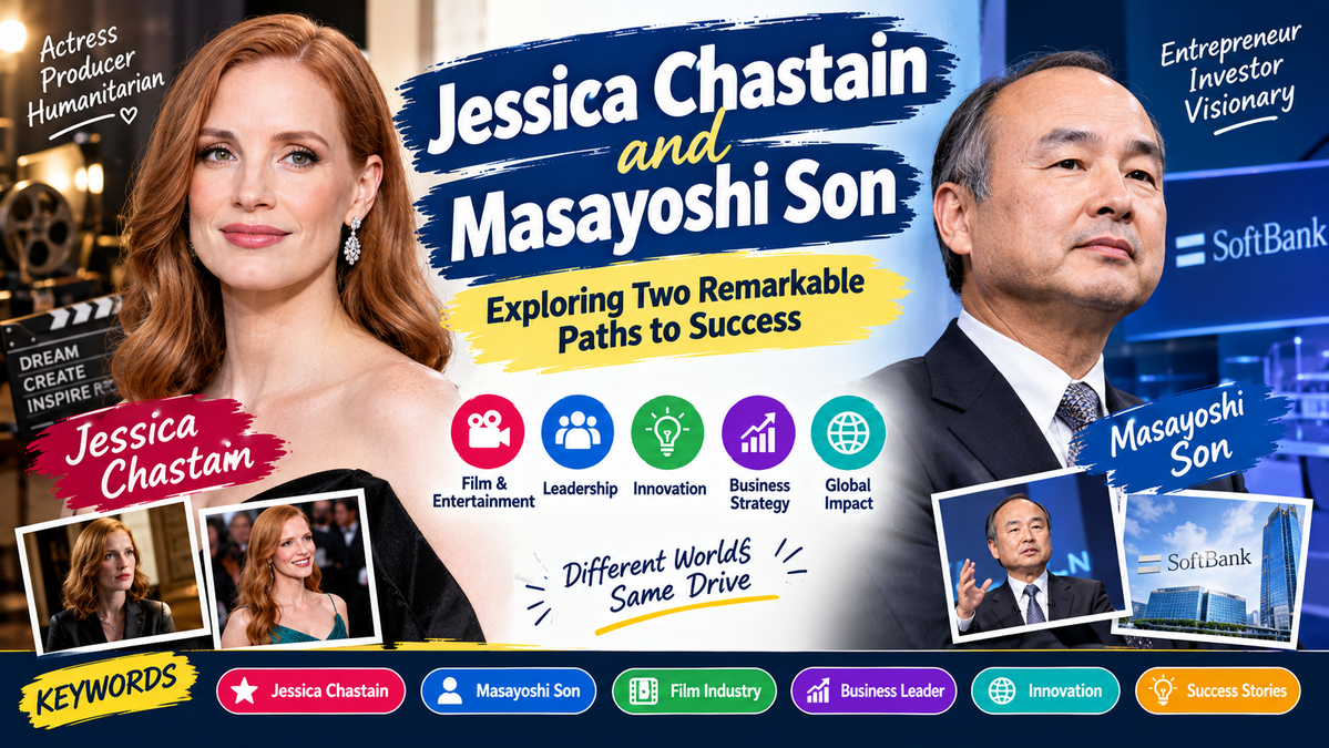 Jessica Chastain and Masayoshi Son